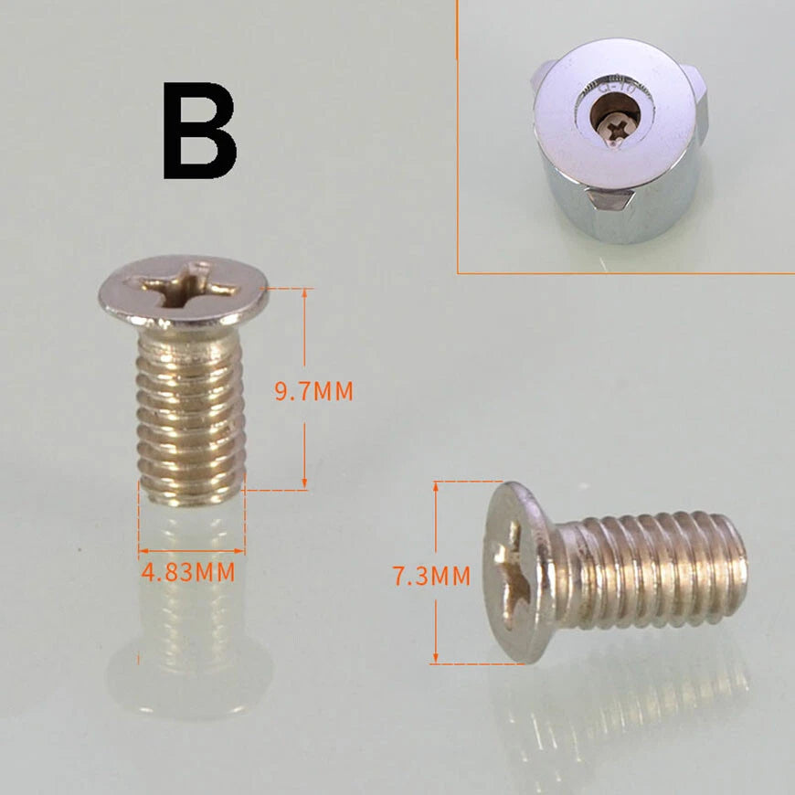 Basin Faucet Hot & Cold Indicator Screw Cover Caps – Tap Handle Head Fixing Screws (Type A/B/C/D, Plastic or Metal)