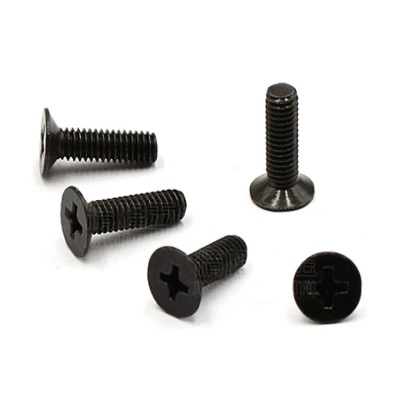 M1–M4 Phillips Countersunk Head Machine Screws – Carbon Steel, Nickel or Black Zinc, Fully Threaded
