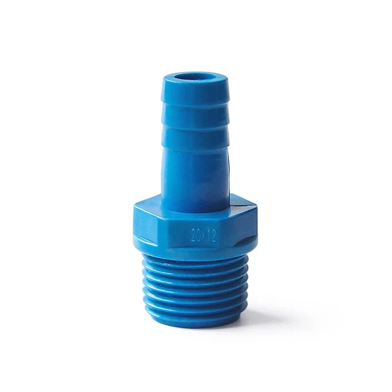 Barb PVC Pipe Straight Connector Fittings 1 2" 3 4" Threaded To Hose OD 8~16mm