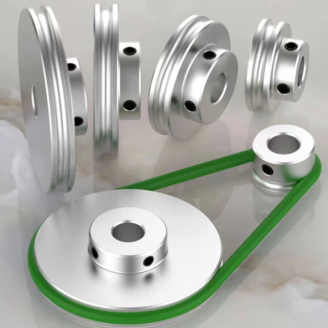 Aluminium U Pulley Single-Slot OD 30mm~100mm for Motor Machine 8MM PU Round Belt