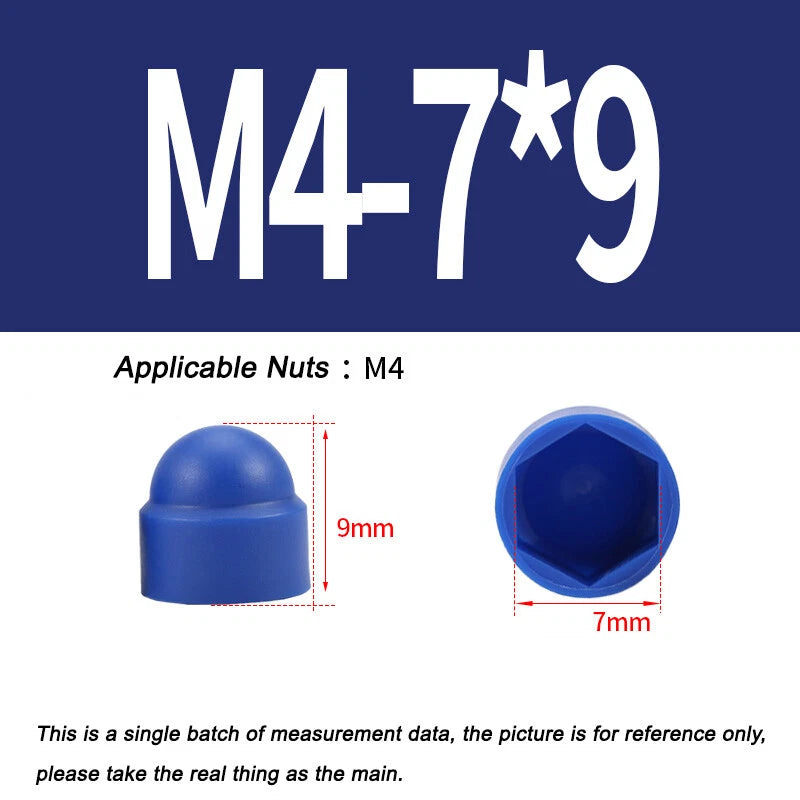 Hex Bolt & Nut Protection Caps – Plastic Hexagonal Screw Covers for M4 M5 M6 M8 M10 to M24 (PE, 5-100 Pack)