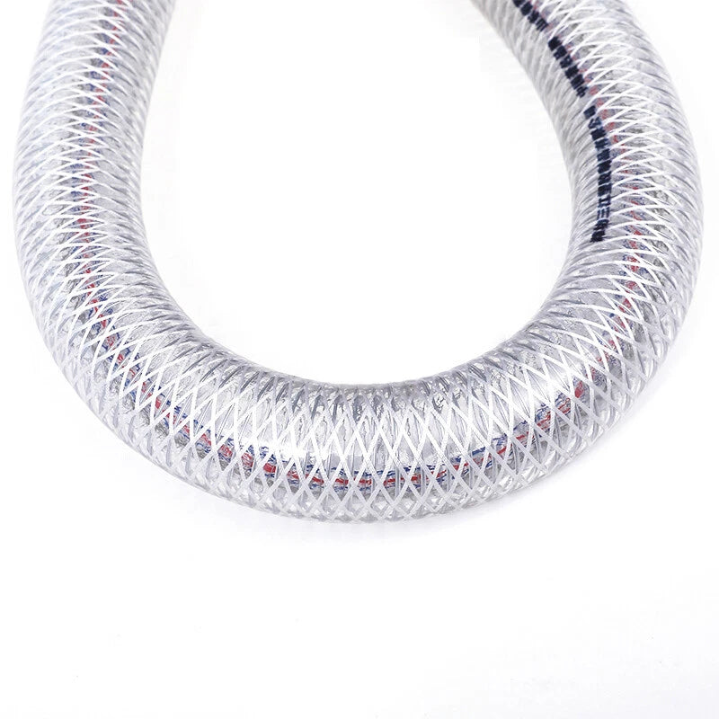 PVC Clear Flexible Reinforced Braided Hose — ID 10–102mm, 1M/2M/3M