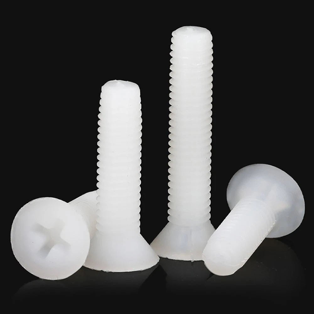 M3 Nylon Phillips Countersunk Screws – White Plastic Machine Bolts - HomeDIYer