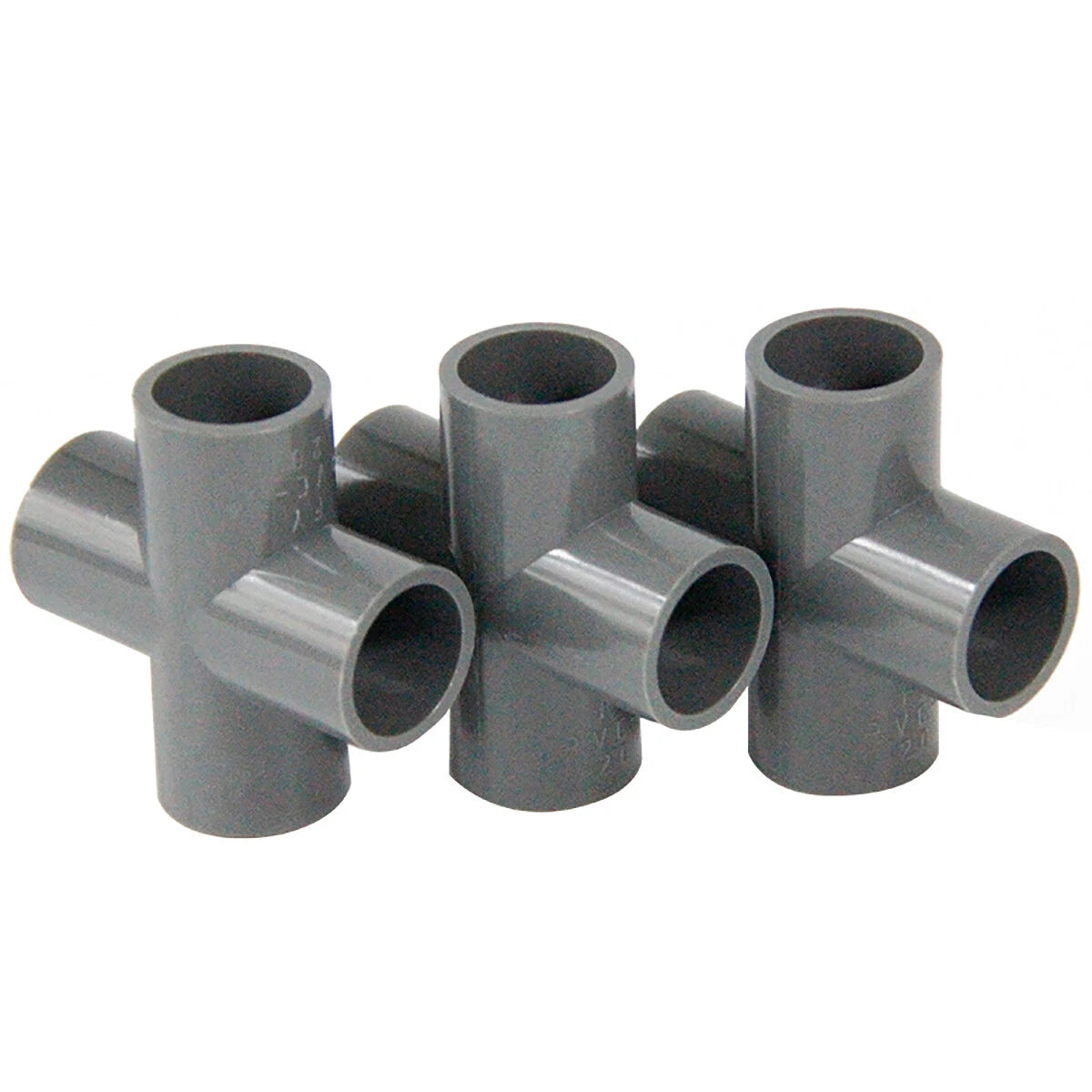 PVC Water Pipe Fittings Equal Cross 4-way Connectors Socket Solvent Weld 20-90mm