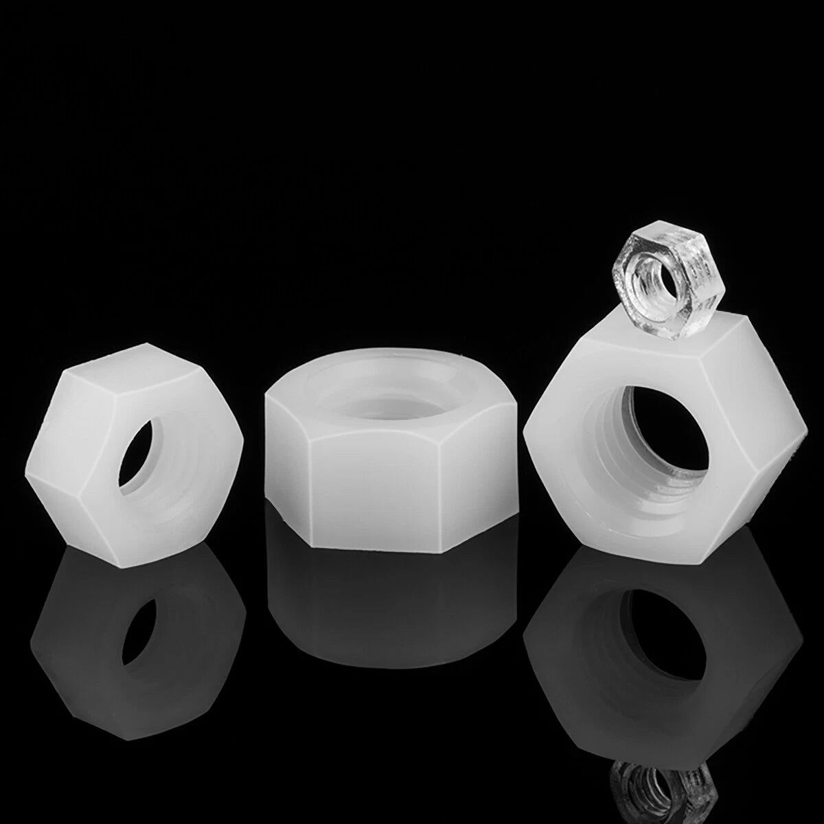 White Nylon Phillips Pan / Countersunk Head Machine Screws with Hex Nuts – M3 M4 M5 M6 M8, Non‑Conductive & Corrosion‑Free