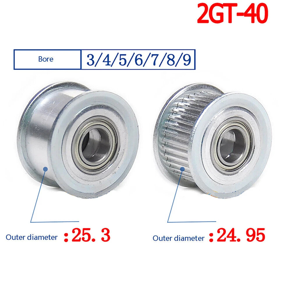 GT2 Idler Timing Pulley Bearing 16T-60T 3-15mm Bore for 6/11mm Width Timing Belt