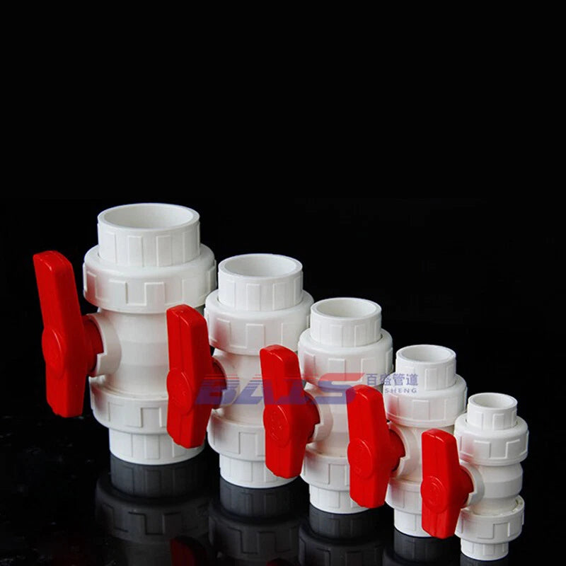 PVC Ball Valve Double Union Socket Solvent Weld 20mm to 110mm Plumbing Fittings