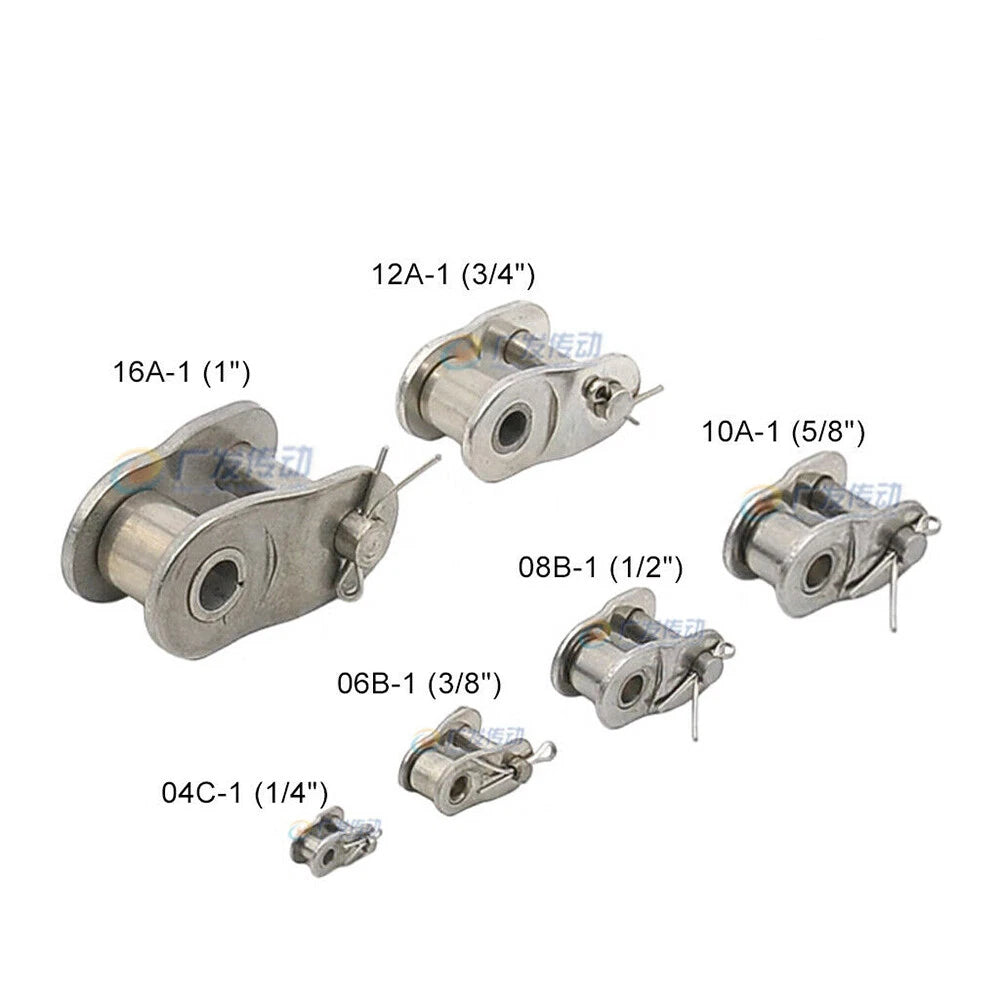 #25 - #200 Simplex/Duplex Roller Chains Full/Half Connecting Links Pitch 1/4"-2"
