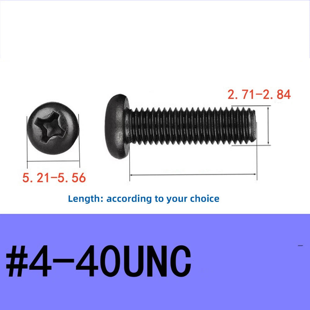 Black Pozi Phillips Pan Head Machine Screws UNC UNF — #2-56 #4-40 #6-32 #8-32 #10 1/4 5/16
