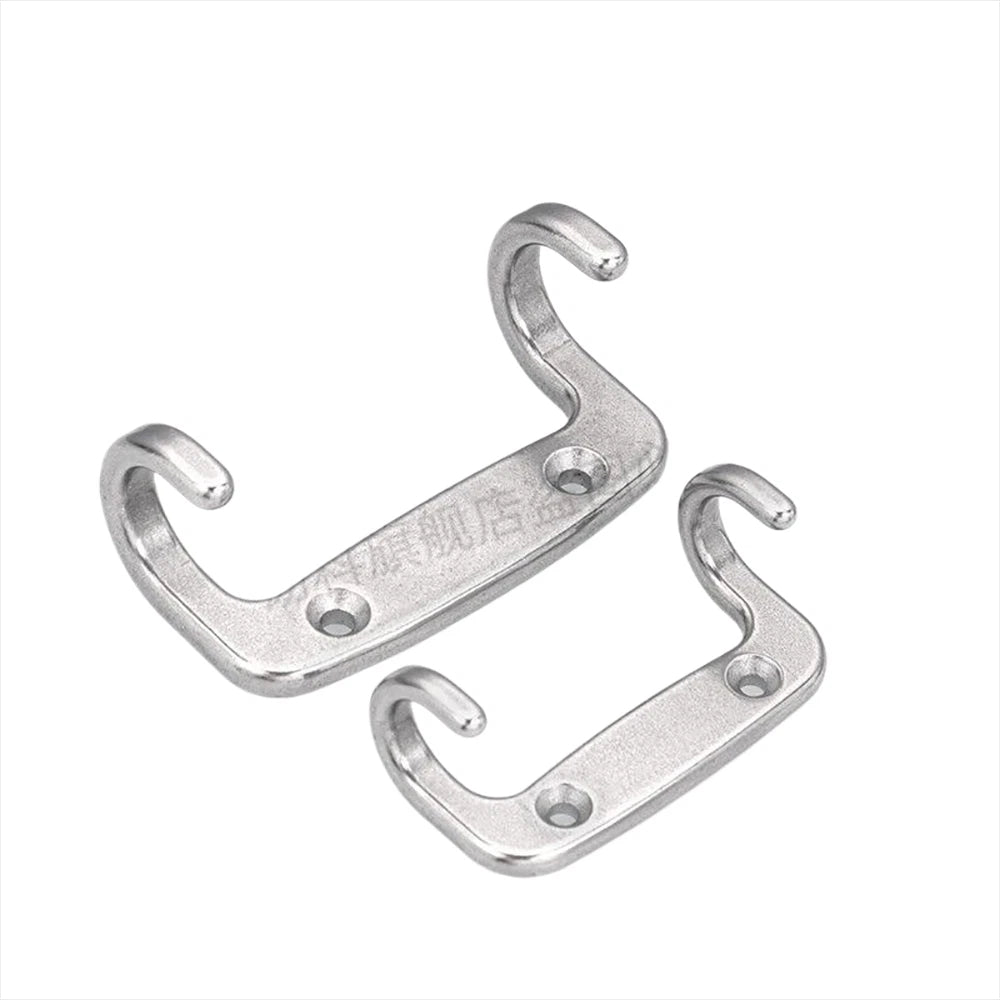 Stainless A2 Double Hook Coat Hooks Door Bathroom Bedroom Dress Clothes Hangers