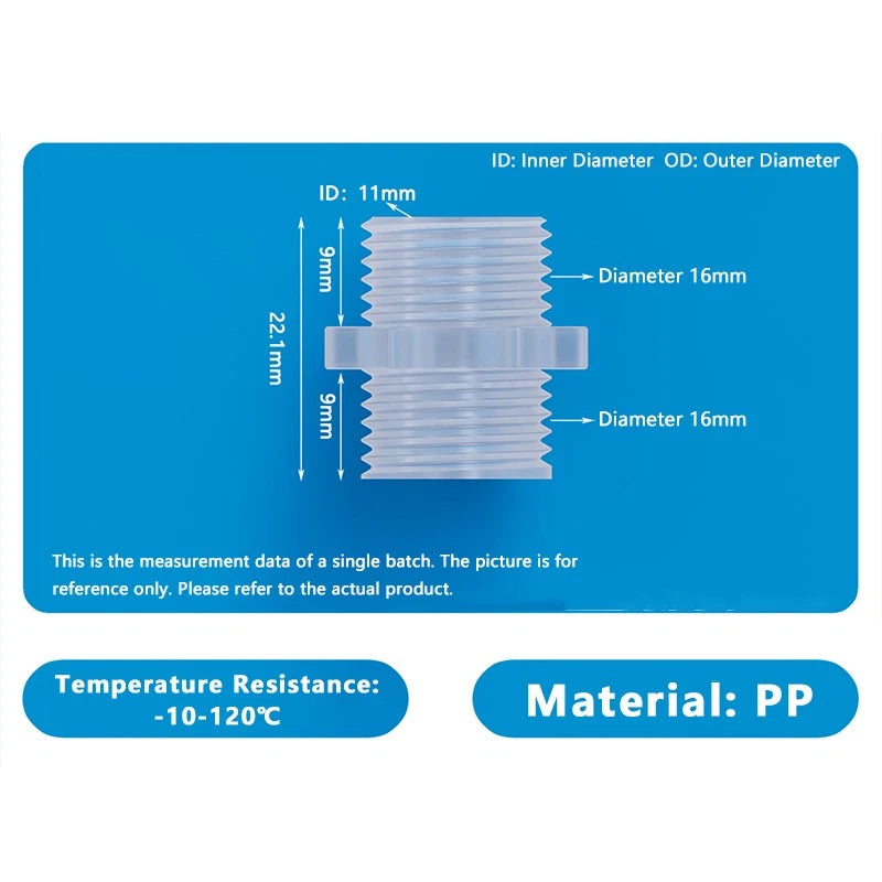 Plastic Male Thread Hose Connector — Internal Connection Tube Pipe Fitting