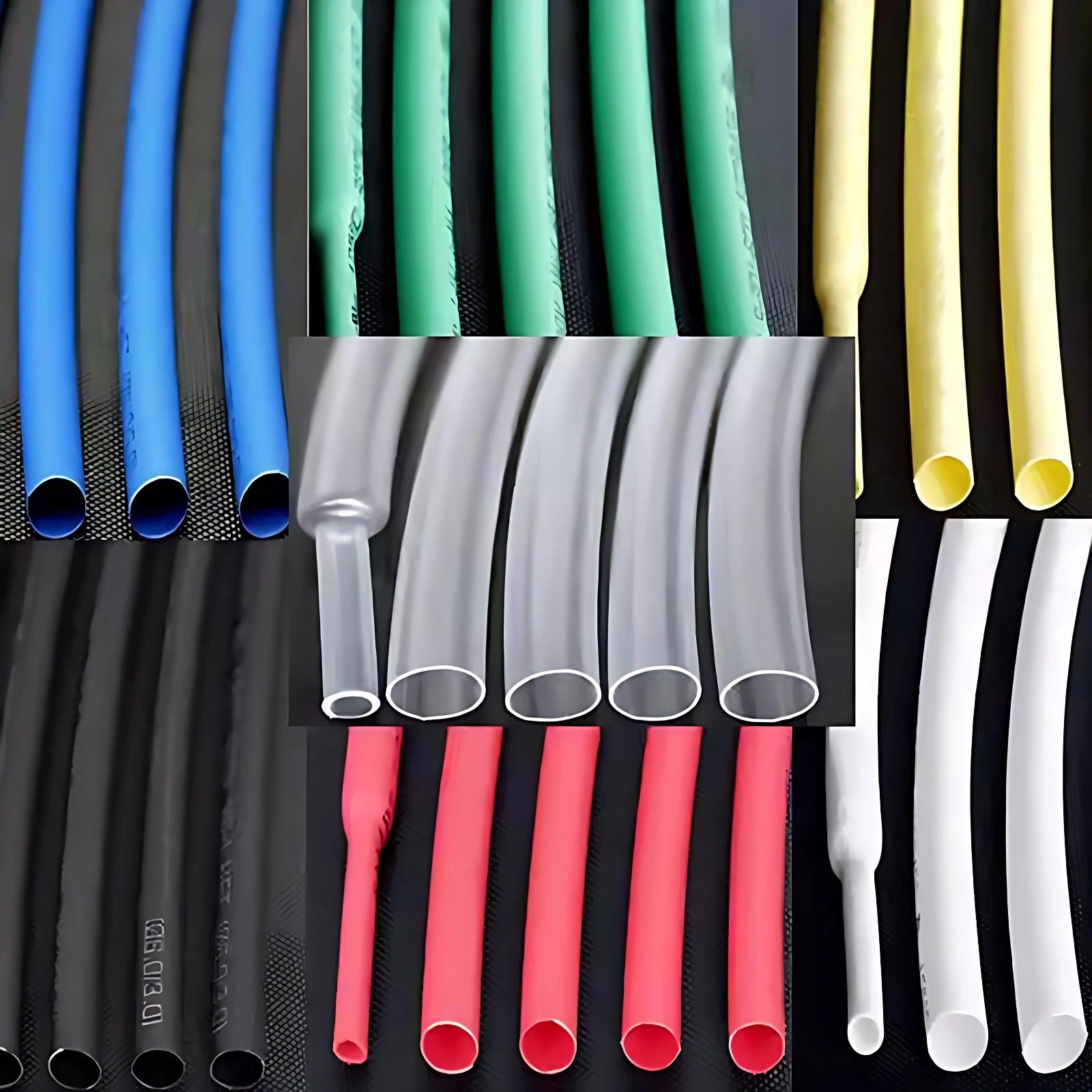 Heat Shrink Tubing 2:1 Ratio — Φ0.6mm to Φ210mm, 7 Colors, 1M per Piece