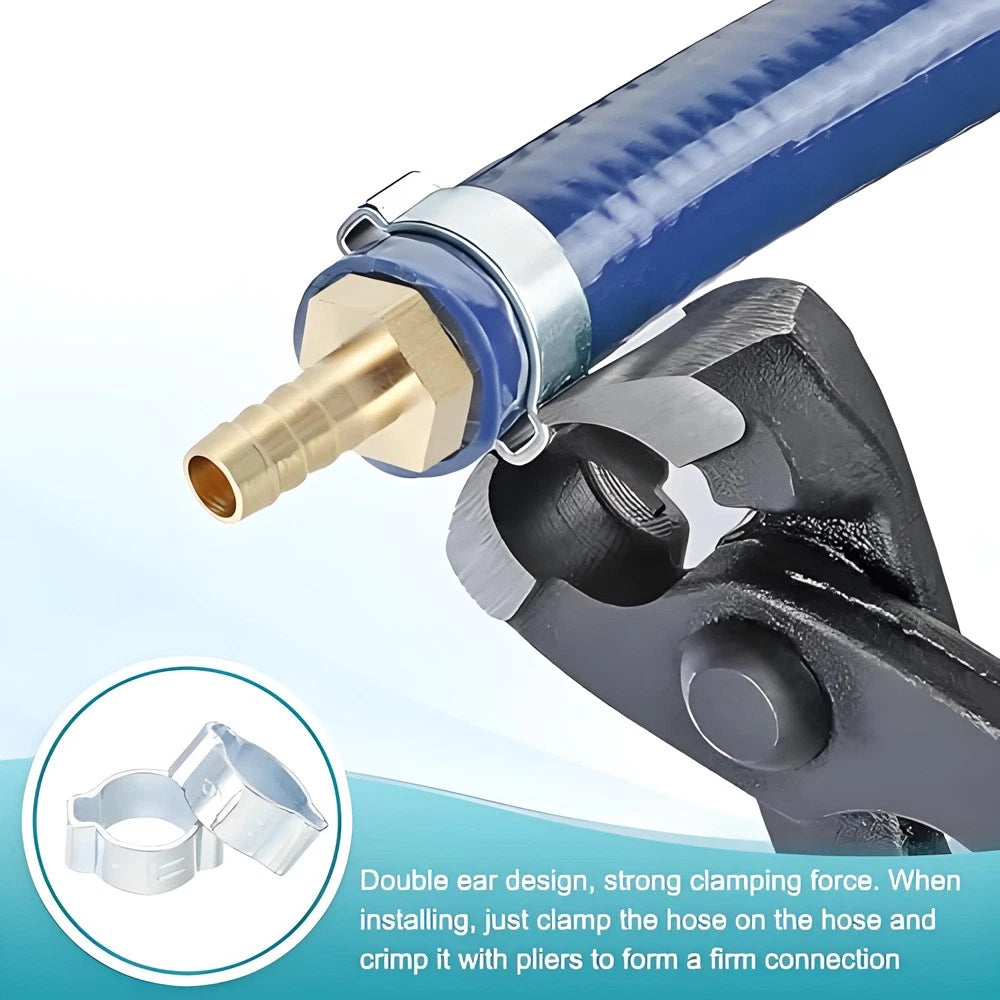 Stainless Steel Double Ear O-Clips — Hose Clamps for Fuel, Air & Water Lines