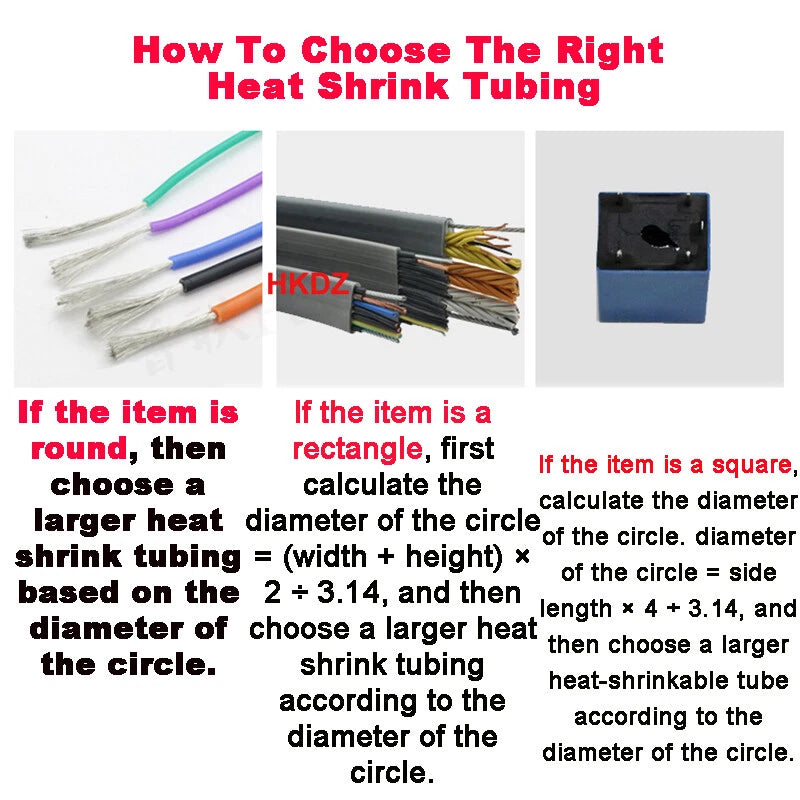 Heat Shrink Tubing Cable Adhesive 3:1 Heatshrink Sleeving Tube Car Φ1.6mm-Φ85mm