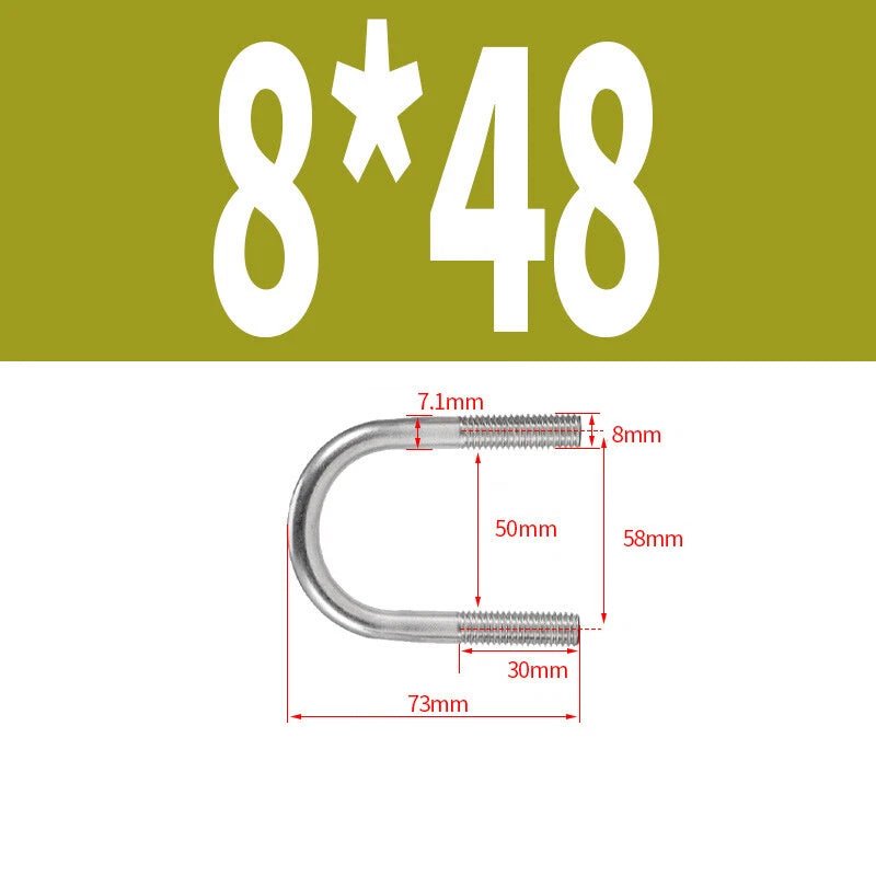 M8 U - Bolts Round Bend A2 Stainless Steel — 22mm to 161mm, Choose Your Pack - HomeDIYer