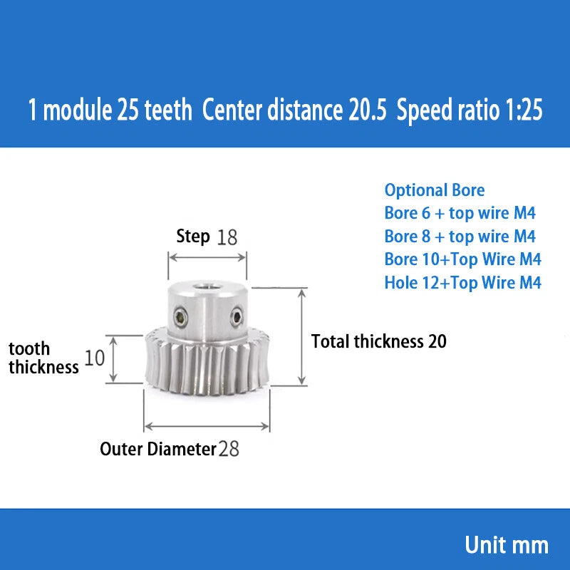 1 Module 15T to 60T Gear Stainless Steels Worm Wheel Gear & Worm Gear Shaft