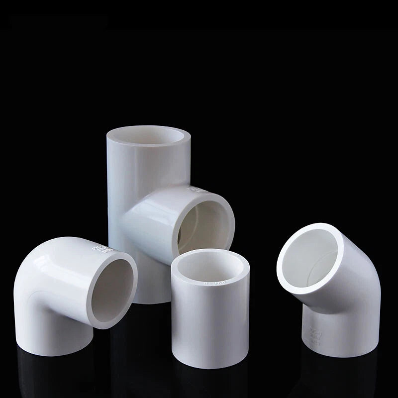 UPVC Water Pipe Fittings Straight 45°90°Elbow Tee Conduit Connector 20 25 32mm