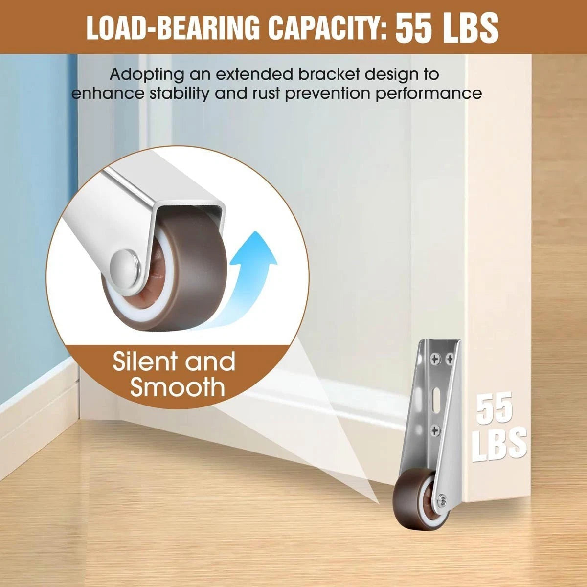 Silent Directional Roller Mobile Door Support Moving Wheel Gate Casters Pulley