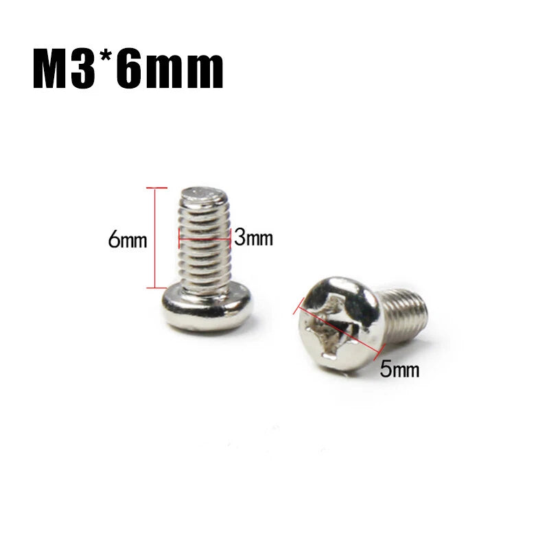 M3 Phillips Round Head Machine Screws – Small Bolts, Nickel Plated (5mm–30mm Lengths)