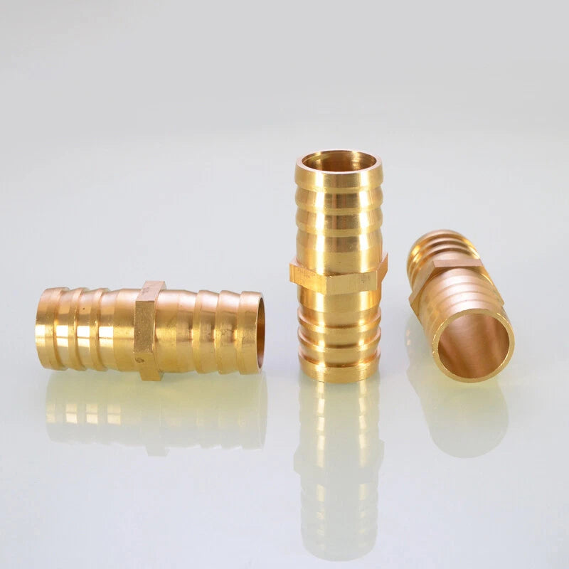 Brass Hose Joiner Straight Barb Splicer Connector Air Fuel Water Pipe Fittings