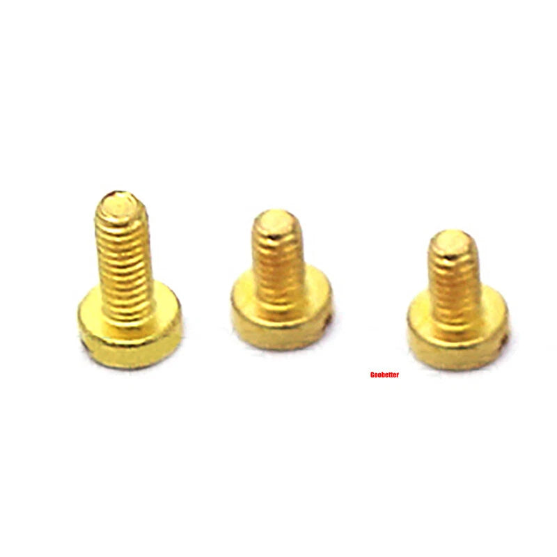 M1–M3 Brass Slotted Pan Head Machine Screws – DIN84, Flathead Drive, 2–10mm Lengths