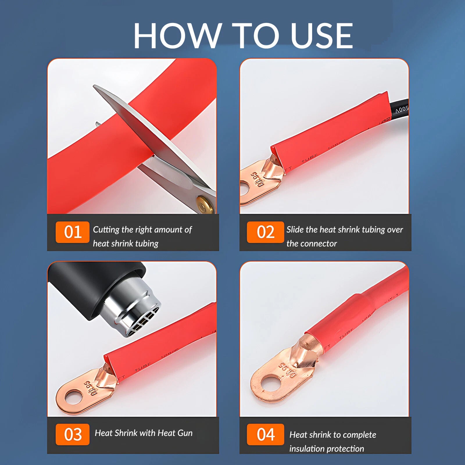 2:1 Heat Shrink Tubing – Electrical Cable Sleeving, Dia. 1mm–210mm, 7 Colors