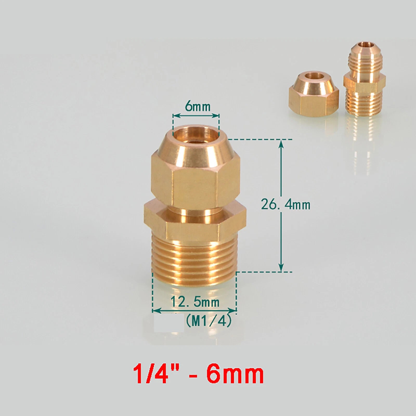 Brass Straight Flare Tube Connector Fittings — 1/8" to 1/2" × 6mm–12mm