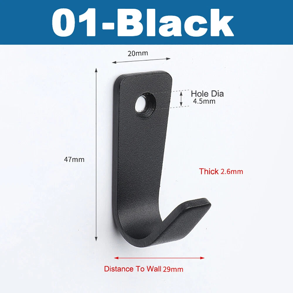Stainless Towel Coat Heavy Duty Door Wall Mounting J Hooks Hanger Single Holder