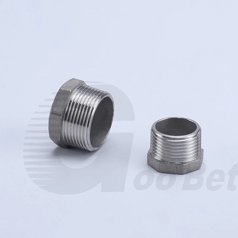 304 Stainless Steel BSP Male Thread Hex Plug — End Stopper Pipe Fitting (1/4" to 2")