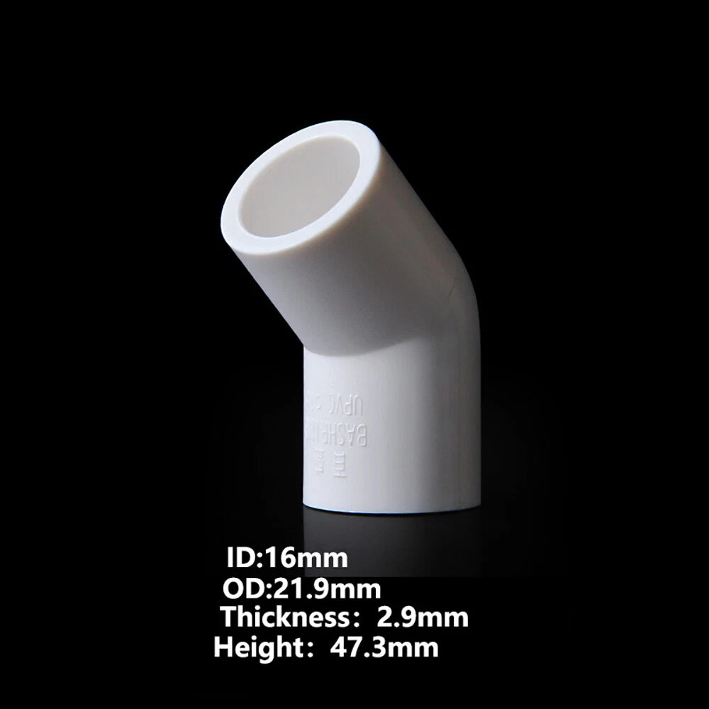 PVC White 16mm ID Pressure Pipe Fittings Metric Solvent Weld For Fish Tank  Pond