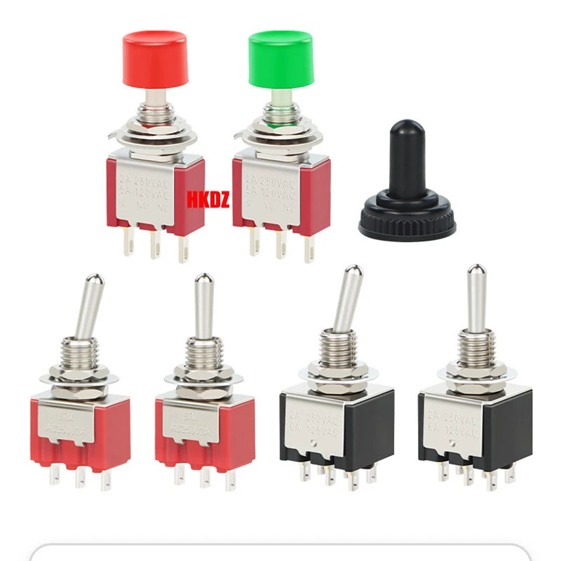 6mm Mini Toggle Switch DPDT 2/3 Position 3/6 Pin — AC 125V 250V for Boat Car DIY
