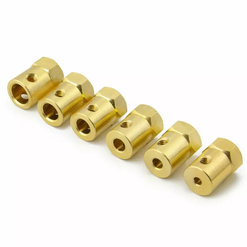 3-8mm Brass RC Car Wheels Shaft Motor Flexible Coupling Coupler Hex Connector