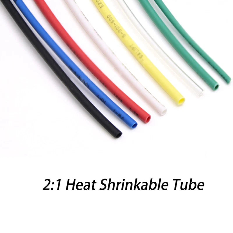 Heat Shrink Tubing 2:1 Ratio – 0.6mm & 0.8mm, 7 Colors, 5–50 Meter Rolls