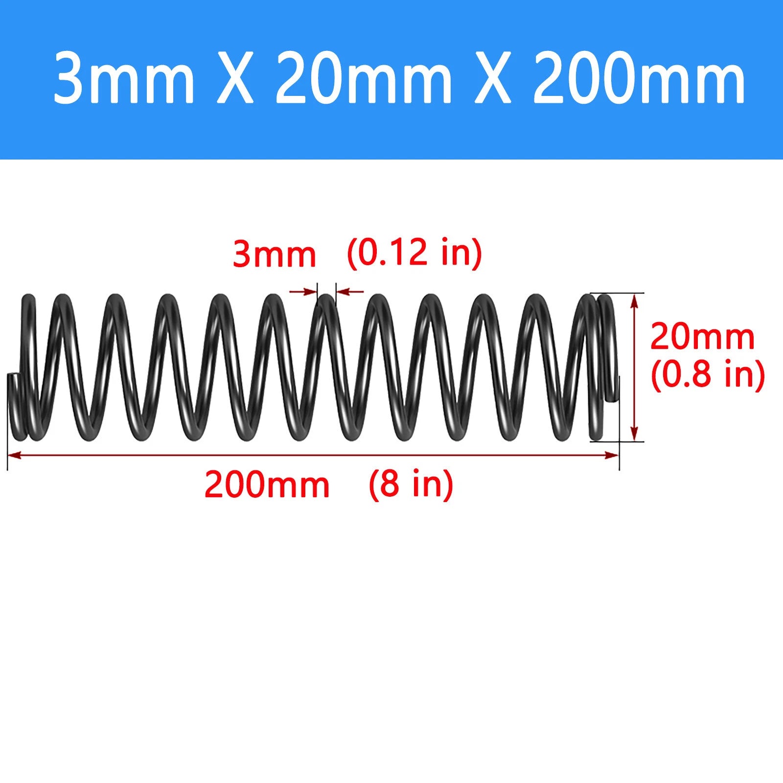 Springs Compression springs Extension spring Blank Wire diameter 3mm 6mm