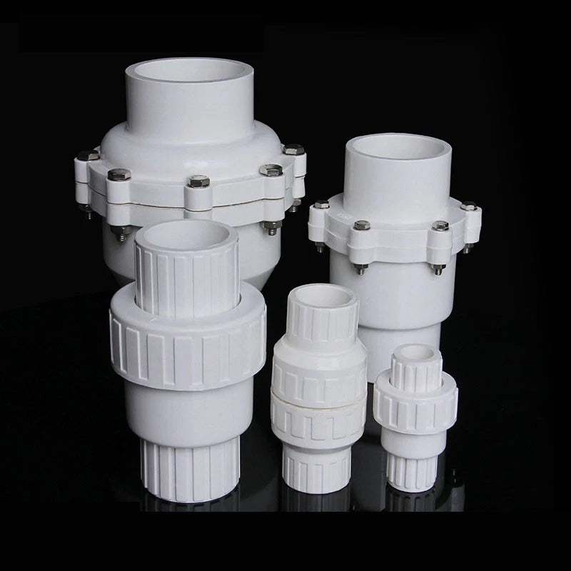 PVC One-way Spring Piston Flap Check Valve Pipe Fittings Ø 32 40 50 63 75 90mm