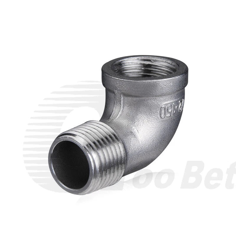 SS 304 90° BSP Elbow Fitting | Male-Female 1/8" to 2" Pipe Connector