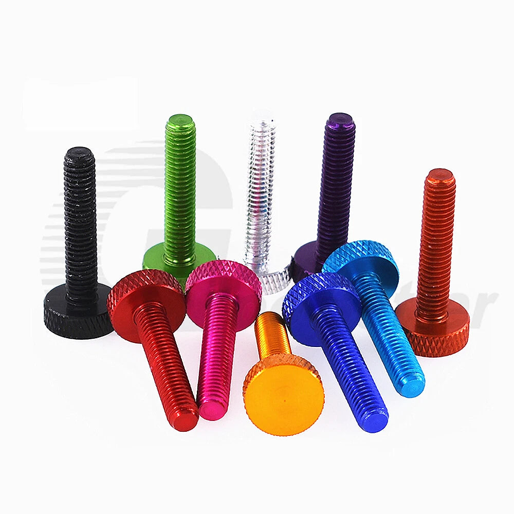 M4 M6 Knurled Thumb Screws Hand Grip Bolts 6-30mm Aluminum Anodised 10 Color D14