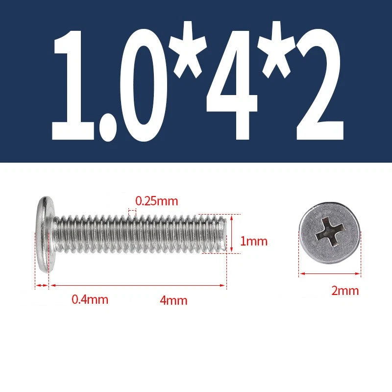 M1–M8 Ultra Thin Flat Head Phillips Machine Screws – A2 Stainless Steel, Fully Threaded