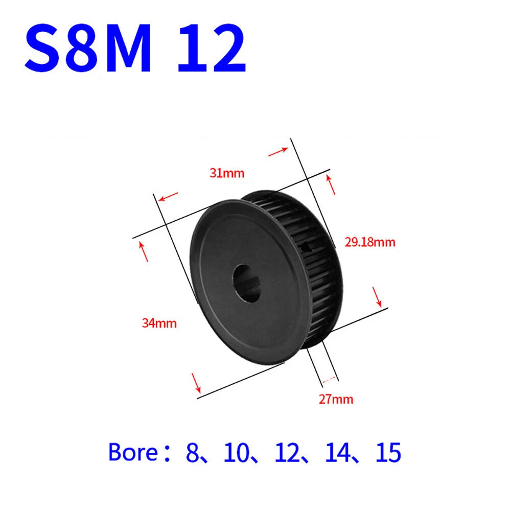 STS S8M 10T-40T Timing Belt Pulleys Pitch 8mm Teeth Width 27mm AF-type 45# Steel