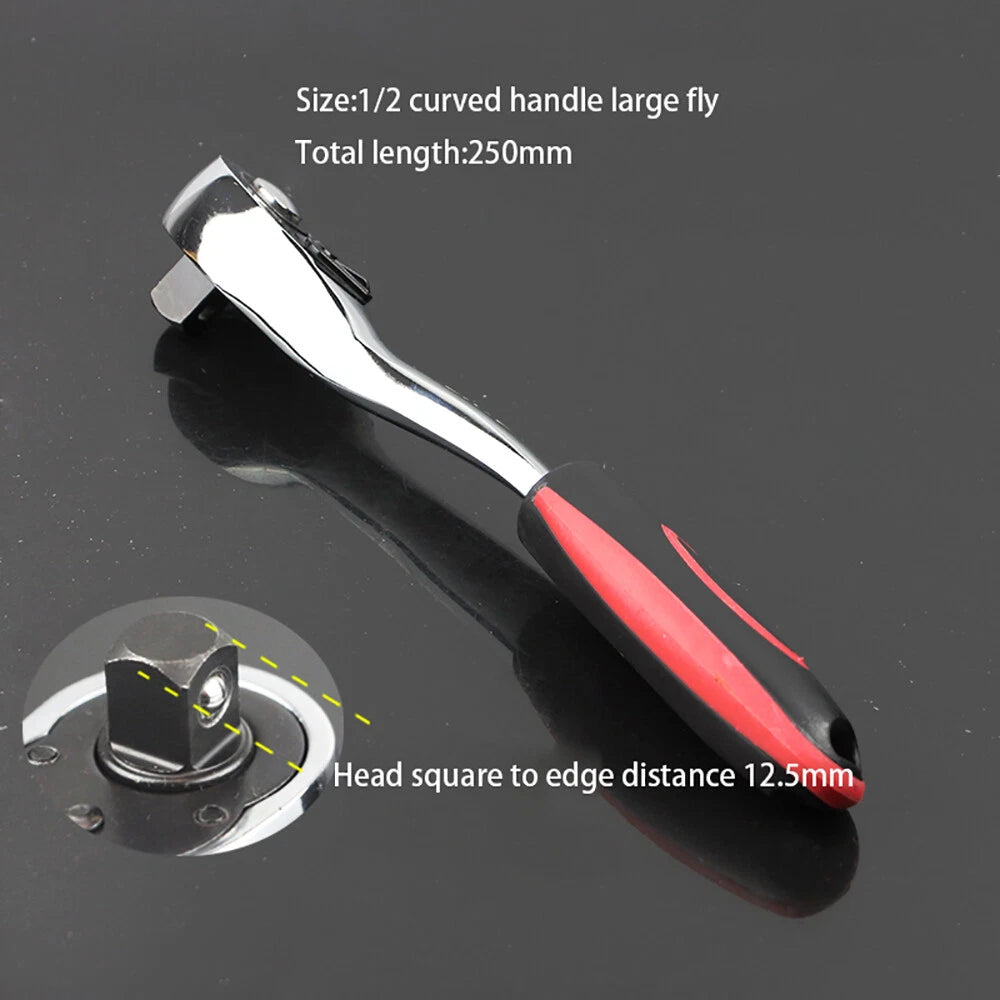 Drive Socket Ratchet Handle Wrench 24/ 72 Teeth Quick-release Reversible Sleeve