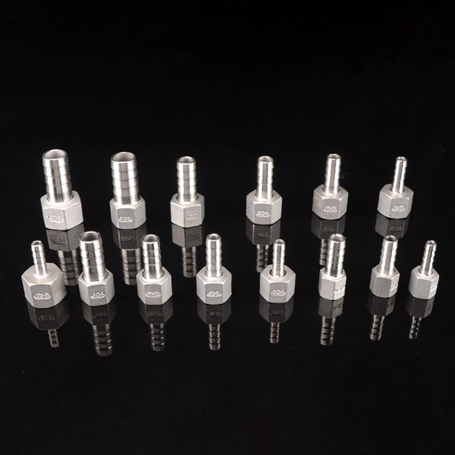 1/4" to 3/4" BSP Stainless Steel Female Fitting x Barb Hose Tail End Connector