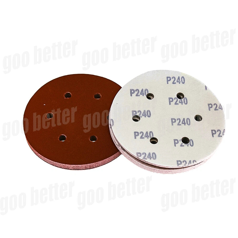 150mm 6 Inch  Sanding Discs 6 Hole Sandpaper 40-400 Grit Orbital Sander Pad