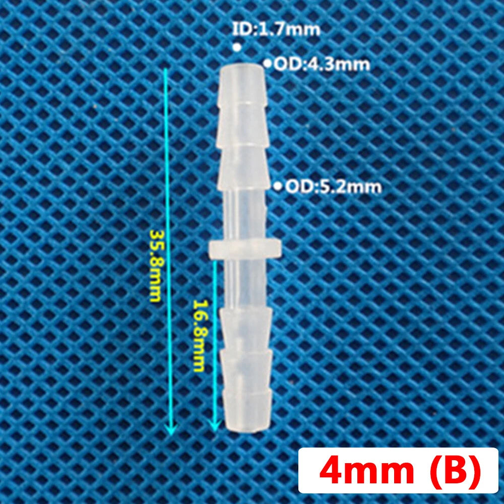 Plastic Barbed Straight Hose Connector — 1.6mm to 25mm Tubing Joiner Coupling