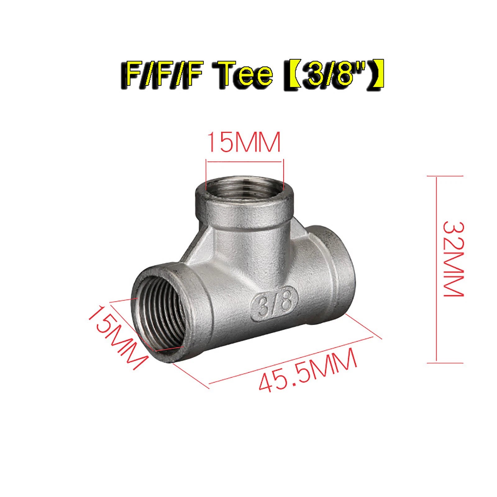 304 Stainless Steel BSP Tee & Cross Pipe Fittings — 1/8" to 2" | F&F&F, M&M&M, Reducer & Cross
