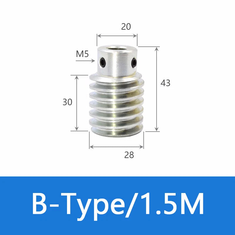 Brass Worm Wheel Gear 0.5/0.8/1/1.5 Module Transmission Gear Worm Rod Gear Shaft