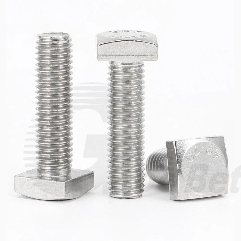 M12 T - Bolt Square Head Screws for T - Slot Aluminum Profile — Stainless Steel A2 304 - HomeDIYer