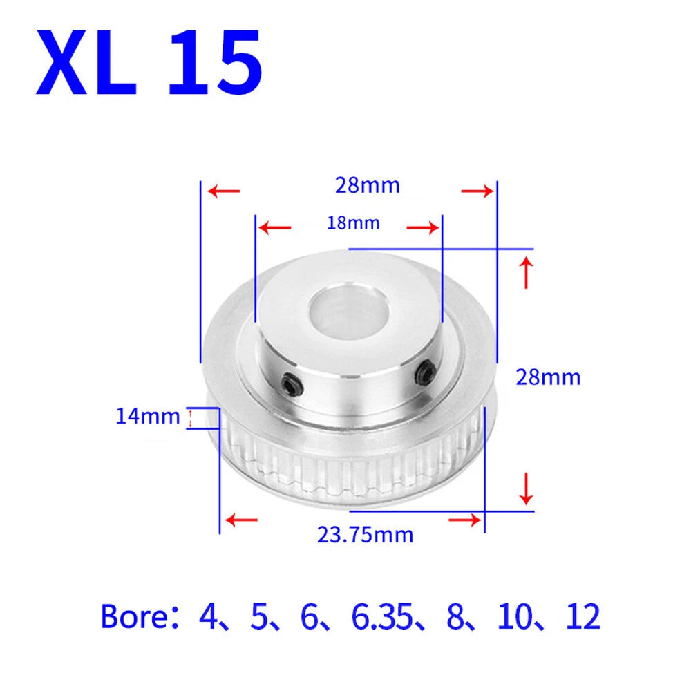 XL 10-40Teeth Timing Belt Pulley Pitch 5.08mm With Step Drive Pulleys Width 14mm