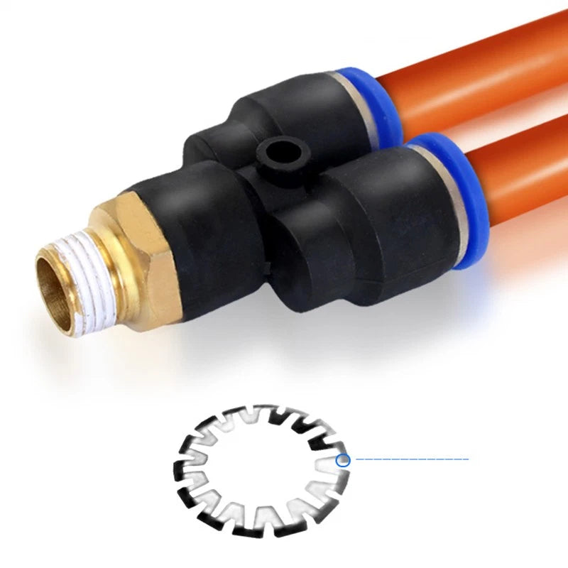 Male Stud Push-In Y Piece Pneumatic Fittings — Thread Hose Tube Connector