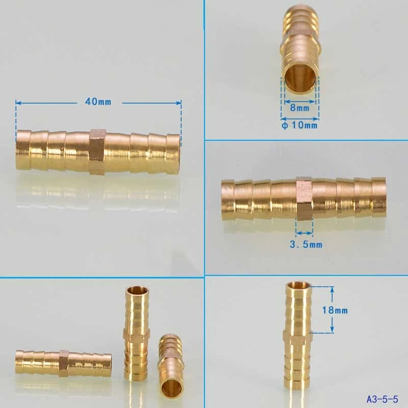 Brass Hose Joiner Fittings — Straight, Y, T & 4-Way Connectors | 6mm–19mm