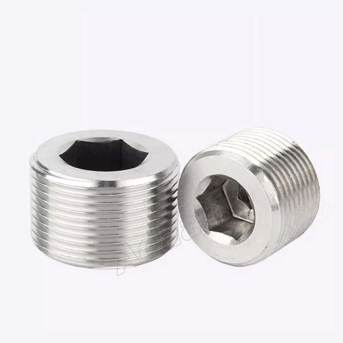 Male Allen Socket Pipe Plugs – 1/16" to 2" PT & NPT Threads, 304 Stainless Steel End Caps